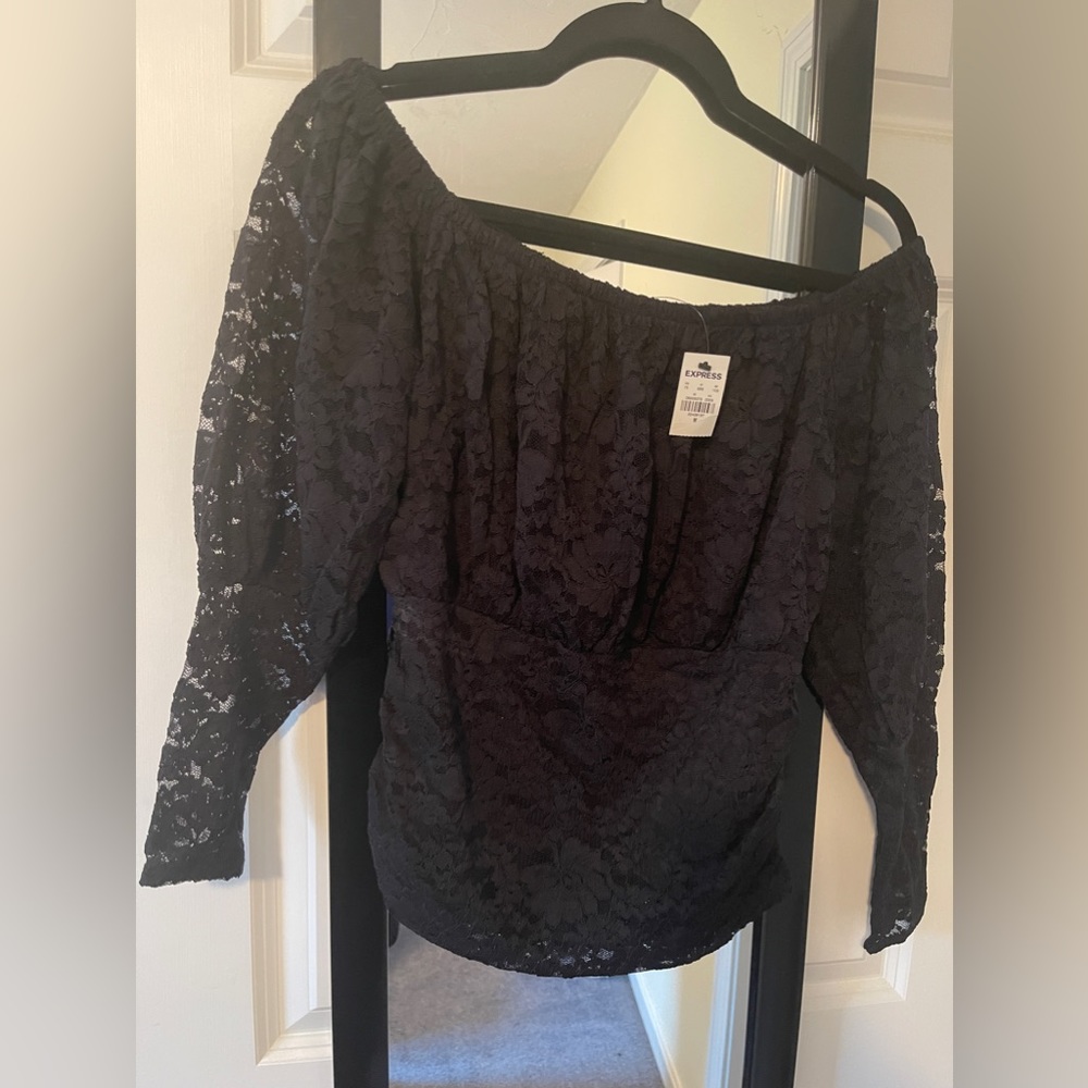 NWT-Express off-the-shoulder lace blouse